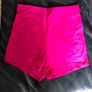 Hot pink high waisted shorts